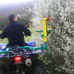 Micro-tracteur avec taille haie sur bras- porte-outils